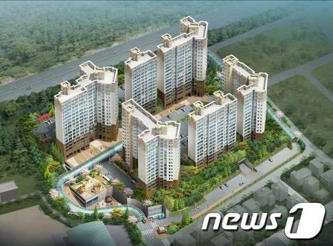 본문 이미지 - 14일 전북 정읍 상동에 주택전시관을 오픈하는 대광 로제비앙 아파트 조감도. © News1  