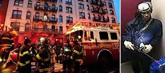 본문 이미지 - 사건이 발생한 미국 뉴욕 브룩클린 언더힐 302번가의 아파트(왼쪽)과 감시카메라에 찍힌 범인의 모습 © News1