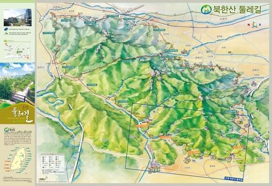 본문 이미지 - 은평구가 제작한 '북한산 둘레길 관광안내지도' © News1
