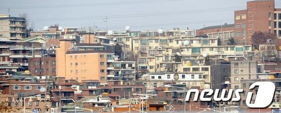 본문 이미지 - 용산구 일대의 다세대 주택 밀집지역. © News1 자료사진