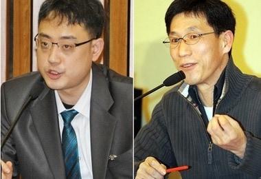 본문 이미지 - 변희재 대표&#40;왼쪽&#41;와 진중권 교수© News1   자료사진