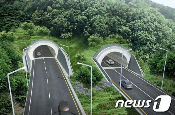 본문 이미지 - © News1 세종시 행복도시~정안IC 연결도로 26일 개통(수산터널 모습) 