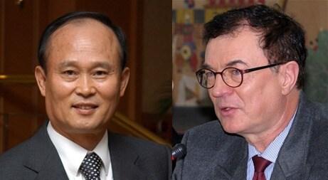 본문 이미지 - 이채욱 인천국제공항공사 사장&#40;왼쪽&#41;과 이참 한국관광공사 사장&#40;오른쪽&#41;. © News1 