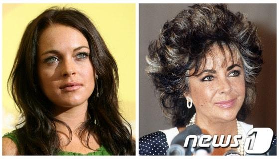 본문 이미지 - 린제이 로한과 생전의 엘리자베스 테일러 © AFP=News1 