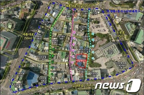 본문 이미지 - 서울시 중구 북창동의 관광숙박시설 대상지./자료제공=서울시청© News1 