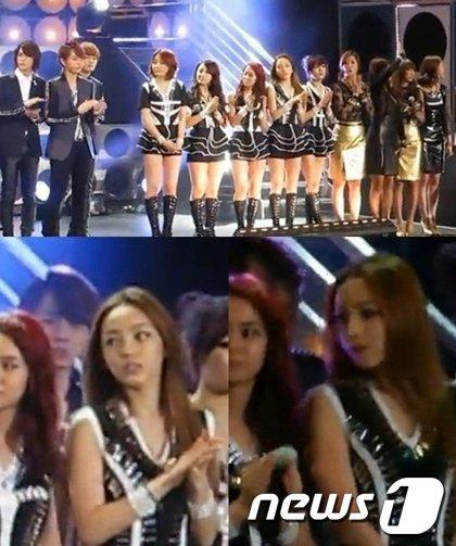 본문 이미지 - 'MBC 코리안 뮤직 웨이브 인 구글' 콘서트 무대서 눈을 맞춘 용준형과 구하라. © News1 