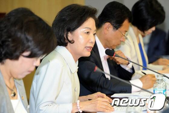 본문 이미지 - 27일 오전 국회 의원회관에서 열린 새누리당 초선의원 정책개발 조찬모임에서 류지영 의원이 보육 및 저출산문제 해결 방안에 대한 주제 발표를 하고 있다.2012.6.27/뉴스1 © News1 이광호 기자