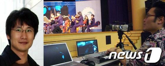 본문 이미지 - 미디어아트 기술아카데미의 최승준(왼쪽), 조이수 작가© News1 