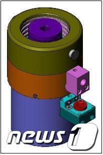 본문 이미지 - 무진기연이 개발해 최근 성능인정을 받은 '스터드 분해 및 체결을 위한 유압텐셔너(발전소용) 제품 구성도./사진제공=광주전남중소기업청© News1 