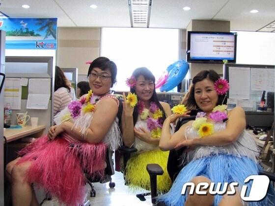 본문 이미지 - ktcs는 27일 대전 둔산동 한국야쿠르트 사옥에서 ‘바캉스 데이'를 진행했다. © News1 