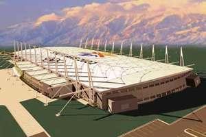 본문 이미지 - © News1 유타 올림픽 오벌은 천장높이를 6m 낮춰 냉난방에 필요한 공간의 부피를 줄였으며, 흰색의 천장막은 햇볕을 반사, 내부온도가 시원하게 유지될 수 있도록 설계되었다.  