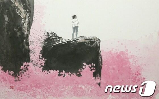 본문 이미지 - 한국화가 김호중 작 '봄바람' (현대예술관 제공) © News1 