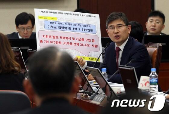 본문 이미지 - 김재윤 민주당 의원이 11일 오전 서울 여의도 국회에서 열린 국방위원회 최윤희 합참의장 후보자 인사청문회에서 