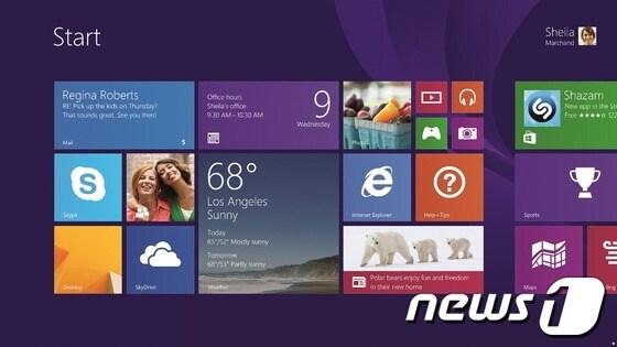 본문 이미지 -  마이크로소프트 윈도우8.1 시작 화면   © News1  