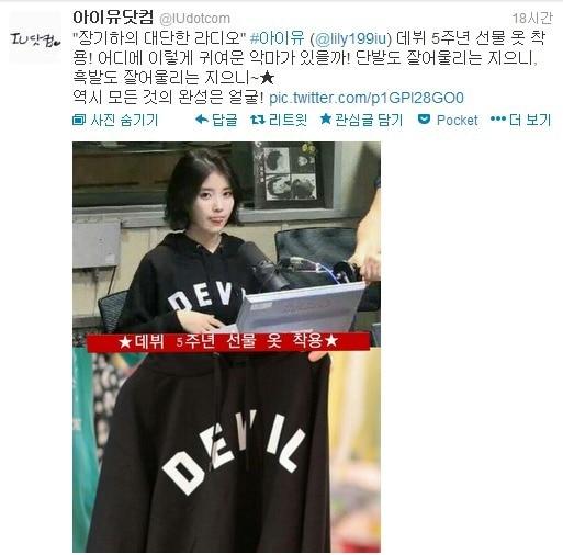 본문 이미지 - 아이유 팬사이트 '아이유닷컴'의 트위터(@IUdotcom) © News1  