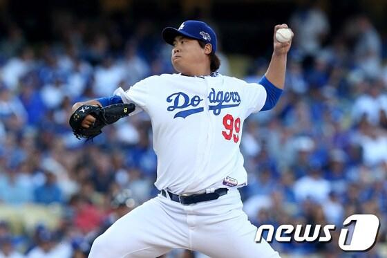 본문 이미지 - 미국 메이저리그 LA 다저스의 류현진(26). © AFP=News1   