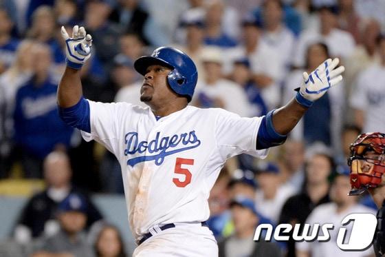 본문 이미지 - LA 다저스의 후안 유리베. © AFP=News1   