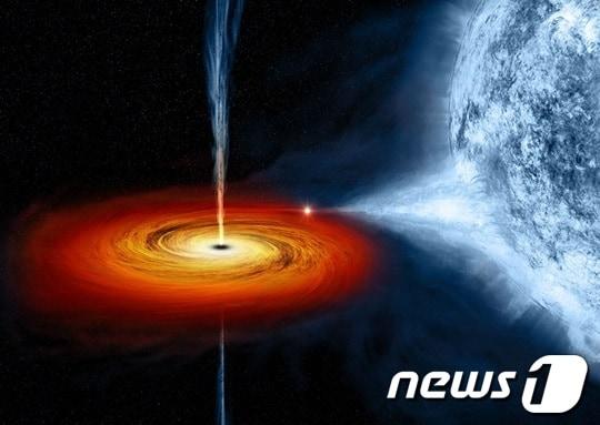 본문 이미지 - 에너지를 토해내는 블랙홀(온라인 커뮤니티)© News1  