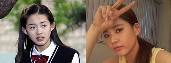 본문 이미지 - 배우 고아라/ 2003년 KBS드라마 '반올림' 출연 당시(왼쪽)와 2012년 자신의 트위터에 올린 사진(오른쪽).© News1  