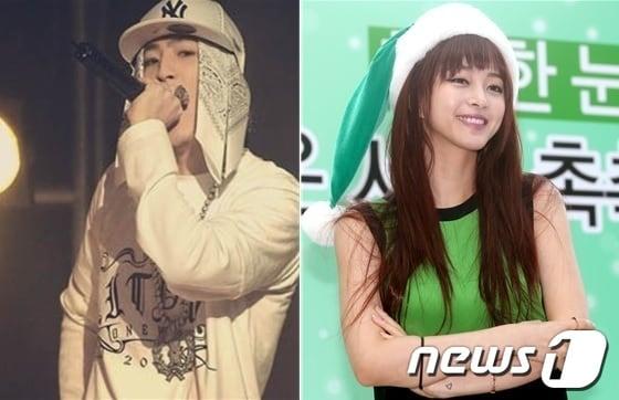 본문 이미지 - YG엔터테인먼트 소속의 프로듀서 테디(왼쪽)와 배우 한예슬(온라인 커뮤니티). © News1 