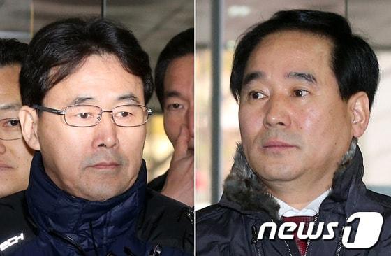 본문 이미지 - 채동욱 전 검찰총장의 혼외아들로 지목된 채모군의 개인정보를 불법 열람·유출한 혐의를 받고 있는 청와대 총무비서관실 소속 조오영 전 행정관(왼쪽)과 조이제 서초구 행정지원국장.© News1   한재호 기자