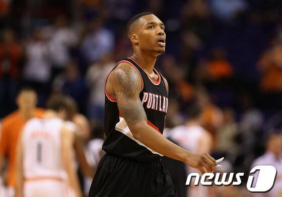 본문 이미지 - 미국 프로농구(NBA) 포틀랜드 트레일 블레이저스의 가드 대미안 릴라드. © AFP=News1  