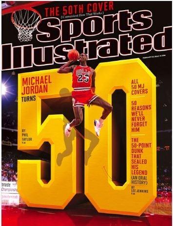 본문 이미지 - 2013년 2월, 미국 스포츠 잡지 '스포츠 일러스트레이티드'는 마이클 조던 50번째 생일을 맞아 특집판을 내놓았다. ⓒ News1 DB