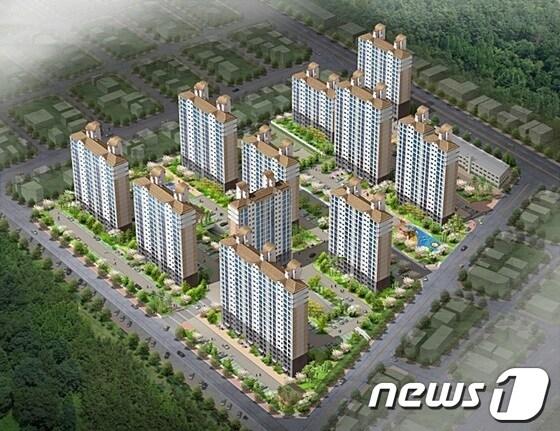 본문 이미지 - 전남 광양시 광영동에 들어서는 부영 광영 조감도. 부영은 7월 입주 예정으로 744세대를 임대아파트를 신축 중이다.© News1 