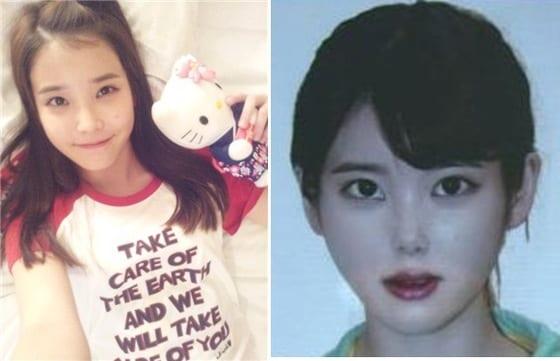 본문 이미지 - 아이유 미투데이(왼쪽)와 KBS2 '최고다 이순신' 가상성형 사진.© News1 