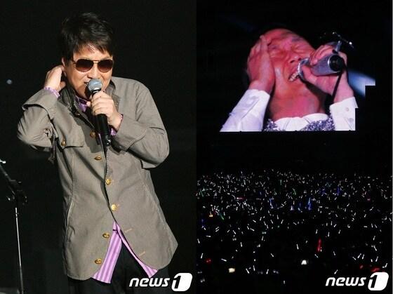 본문 이미지 - 가수 조용필(왼쪽)과 싸이. © News1  