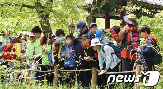 본문 이미지 - 현장체험학습 나온 초등학생들의 모습.  © News1   윤선미 인턴기자
