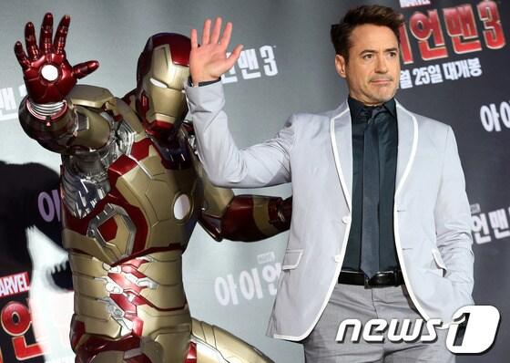 본문 이미지 - 영화 '아이언맨3' 홍보차 내한한 헐리우드 배우 로버트 다우니 주니어 . © News1   