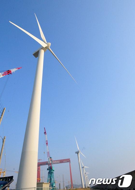 본문 이미지 - 전북 군산 비응도 풍력발전단지 전경.2013.05.11/뉴스1 © News1   김대웅 기자