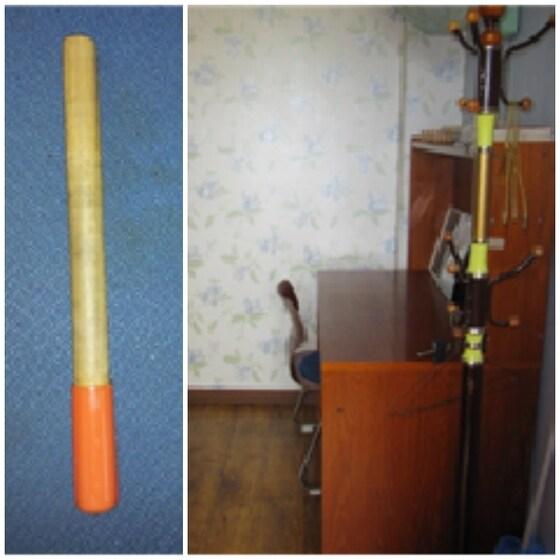 본문 이미지 - 체벌에 사용된 몽둥이와 일명 '타임아웃방' (국가인권위원회 제공) © News1 