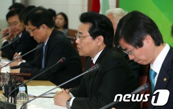 본문 이미지 - 전병헌 민주당 원내대표가 20일 오전 서울 영등포구 당사에서 열린 최고위원회의에서 모두발언을 하고 있다. 2013.5.20/뉴스1 © News1 허경 기자