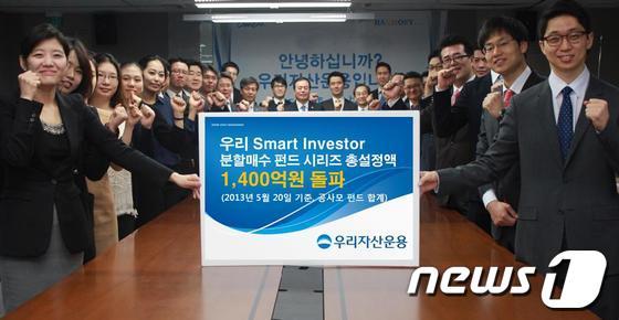 본문 이미지 - 우리자산운용은 22일 우리Smart Investor 분할매수 펀드 시리즈 총설정액이 1400억원(공모 610억원, 사모 885억원)을 돌파했다고 밝혔다. © News1  