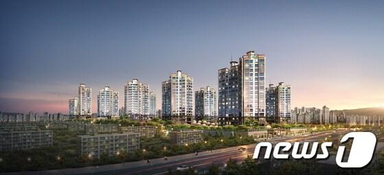 본문 이미지 - 전북 전주시 삼천동에 공급될 대우산업개발의 '이안' 브랜드 아파트 조감도© News1 