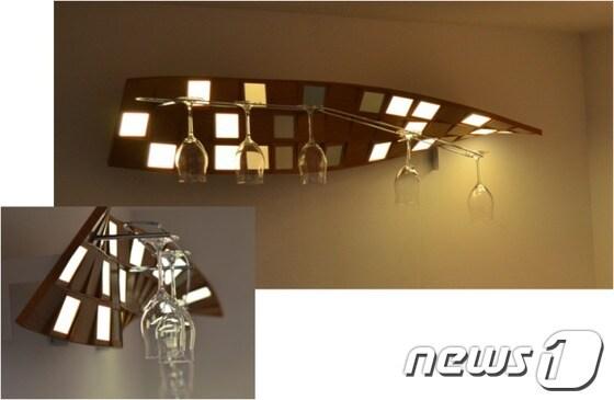 본문 이미지 - 제 4회 OLED 조명 디자인 공모전 대상작 : Luminous Glass(사진=전자통신연구원 제공)© News1 
