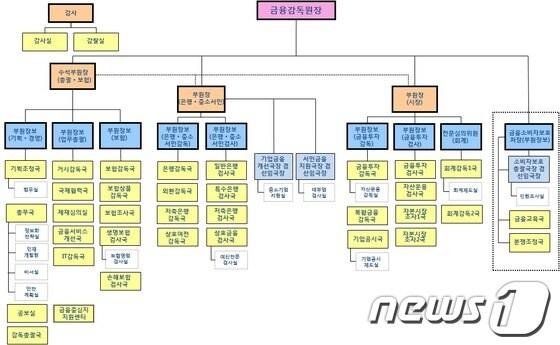 본문 이미지 - 3일 발표된 금융감독원의 조직 개편도.(자료제공=금융감독원)© News1   이준규 기자