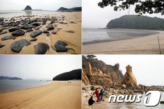 본문 이미지 - 죽노골, 한들, 선녀바위, 이일레 해수욕장(상단 좌측부터 시계방향) © News1 신창원 기자