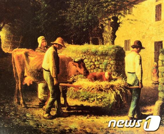 본문 이미지 -  장 프랑스와 밀레의 '송아지의 탄생''.© News1   