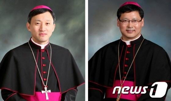 본문 이미지 - 유경촌 주교(사진 왼쪽)와 정순택 주교.© News1   