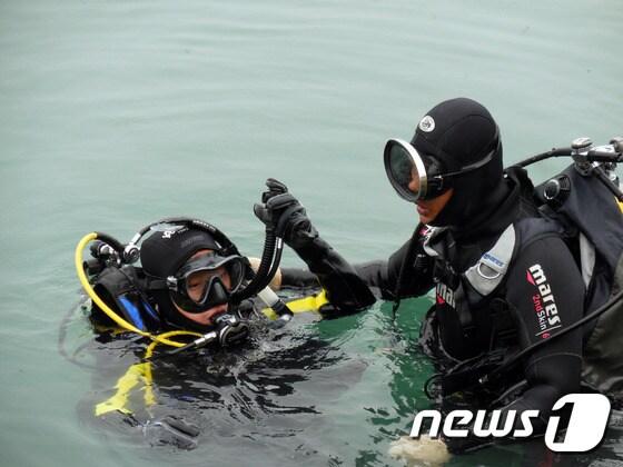 본문 이미지 - 스킨스쿠버 교육을 받고 있는 모습/뉴스1 자료ⓒ News1 2016.6.21