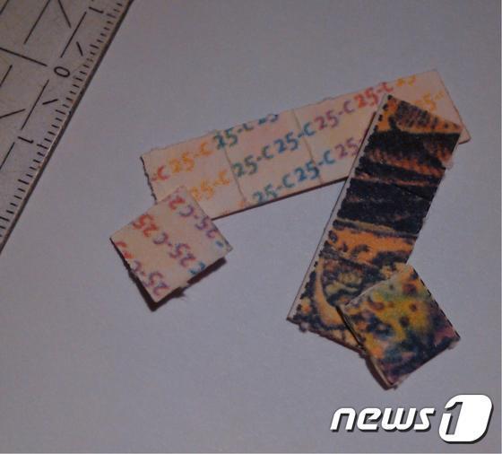 본문 이미지 - 외국인 강사가 국내 밀반입하려다 인천공항세관에 적발된 우편물 모양의 신종 마약 '2씨씨엔보미'./ⓒ News1