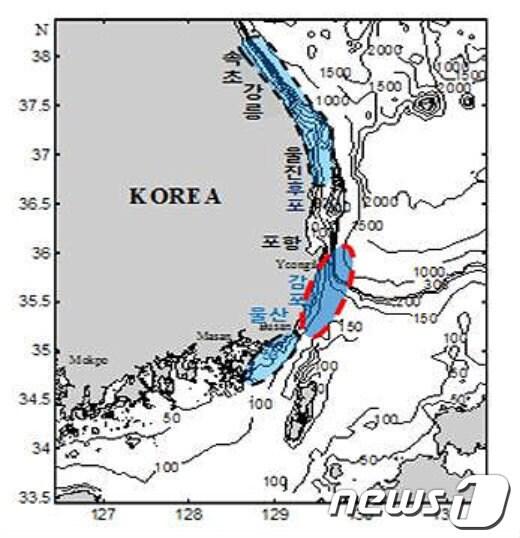 본문 이미지 - 연근해 잠재생산력조사 해역도(동해남부해역)/자료=해양수산부© News1  