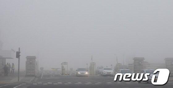 본문 이미지 - 25일 오전 서울 여의도 국회의사당이 짙은 안개와 초미세먼지에 싸여 있다. 2014.2.25/뉴스1 © News1 허경 기자