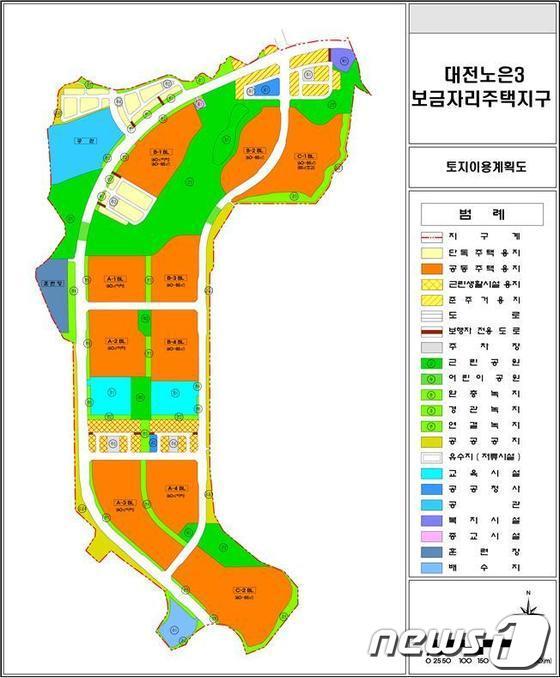 본문 이미지 - 대전 노은3지구 토지이용 계획도 © News1  