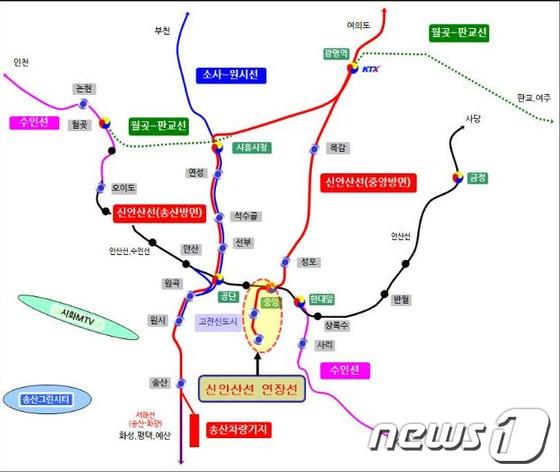 본문 이미지 - 신안산선 노선도© News1  