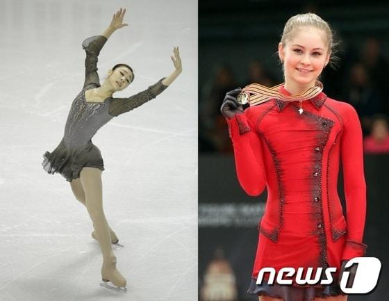 본문 이미지 - 김연아&#40;24&#41;와 줄리아 리프니츠카야&#40;16&#41;. © AFP=News1  