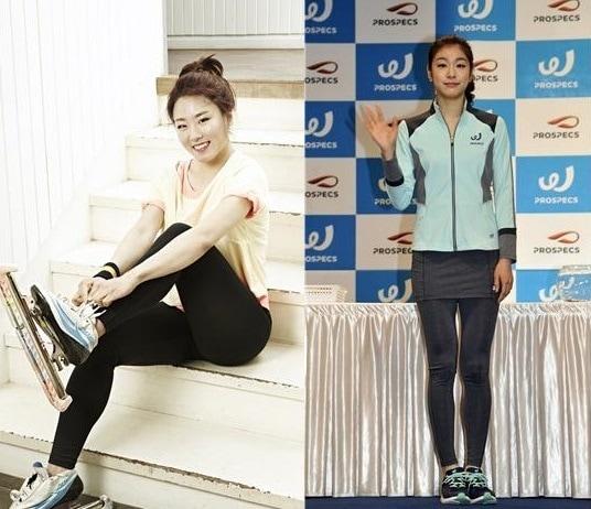 본문 이미지 - 왼쪽부터 이상화 선수&#40;사진=코스모폴리탄&#41;, 김연아 선수&#40;사진=프로스펙스&#41;© News1  